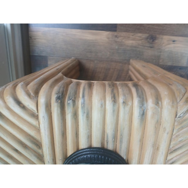 Gabriella Crespi Vintage Split Reed Bamboo Waterfall Coffee Table For Sale - Image 4 of 9
