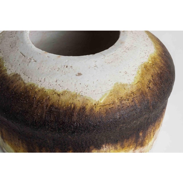 Fantoni for Raymor Vase With Graduated Color Drip Glaze Design For Sale In Chicago - Image 6 of 9