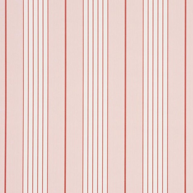 Schumacher Audrey Stripe Wallcovering In Pink For Sale In New York - Image 6 of 6