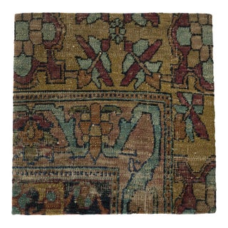 Decorative Cork Board Antique Kerman Rug Fragment Art For Sale