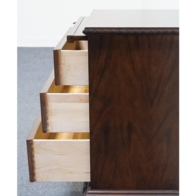 Wood Century Furniture Solid Mahogany Traditional Chippendale Style 28" Three Drawer Chest Nightstand For Sale - Image 7 of 12