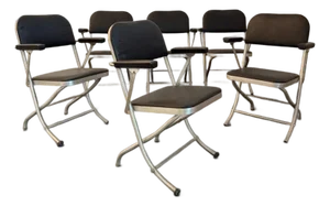 Set of 6 Machine Age Folding Lounge Chairs by Warren McArthur