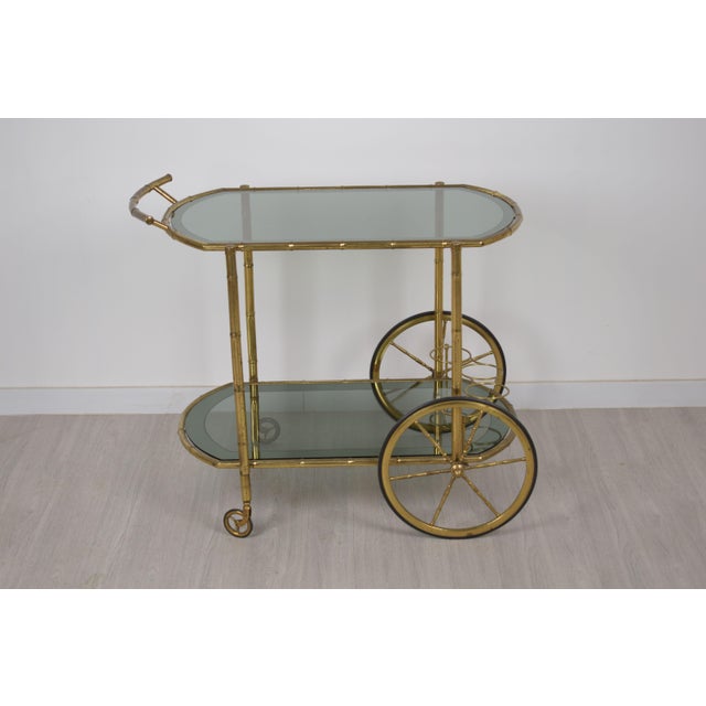 1970s Brass and Glass Trolley, Italy, 1970s For Sale - Image 5 of 17