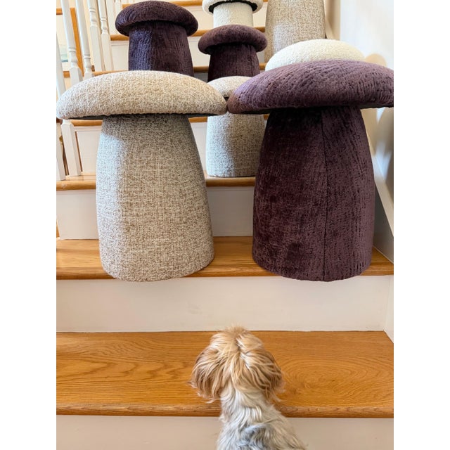 A Trio of Purple Custom Mushroom Footstools For Sale - Image 9 of 17