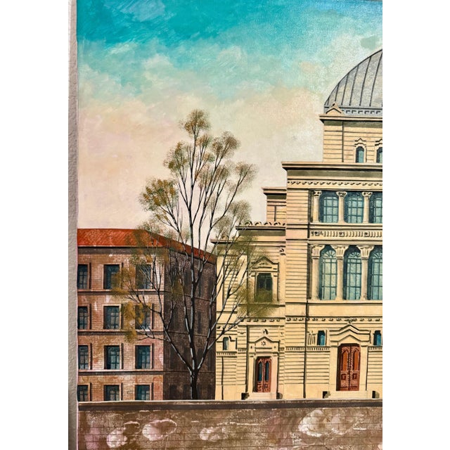 Tonino Caputo, Large Oil Painting Italian Synagogue Rome Antonio Caputo Architecture Judaica For Sale - Image 12 of 13