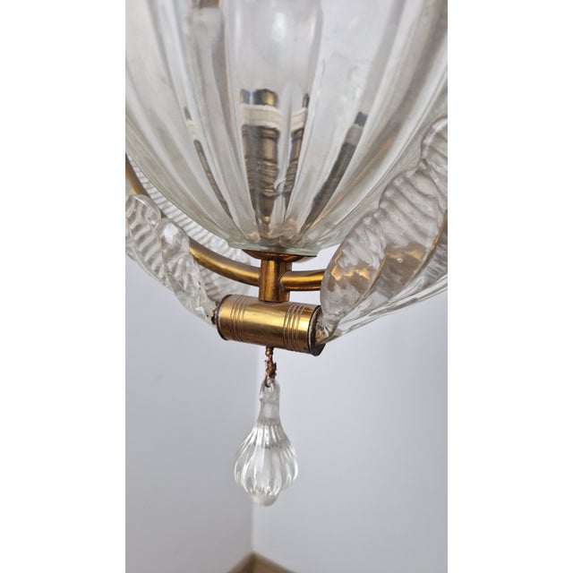 Chandelier in Brass and Clear Glass by Ercole Barovier for Barovier & Toso, 1960s For Sale - Image 12 of 18