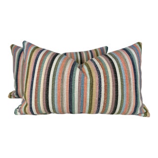 Peter Dunham "Espadrille" in Marakech Indoor/Outdoor 14"x22" Pillows-a Pair For Sale