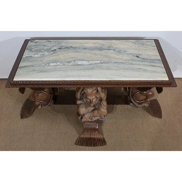 Wrought Iron & Marble Coffee Table by J.M Rothschild, 1950 For Sale - Image 4 of 18