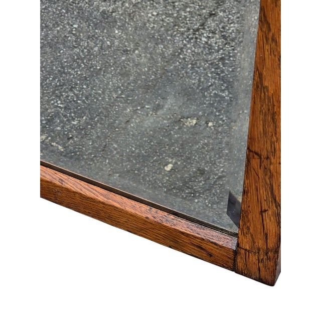 American 19th Century Arts and Craft American Solid Oak Mirror. For Sale - Image 3 of 15