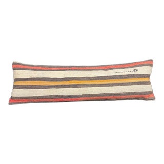 Turkish Hemp Pillow Cushion Natural Beige Brown Cushion Cover 14"x45" For Sale