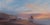 Adventure Awaits by Rob Alexander | Oil on linen panel Landscape with cliffs and ocean at sunset For Sale