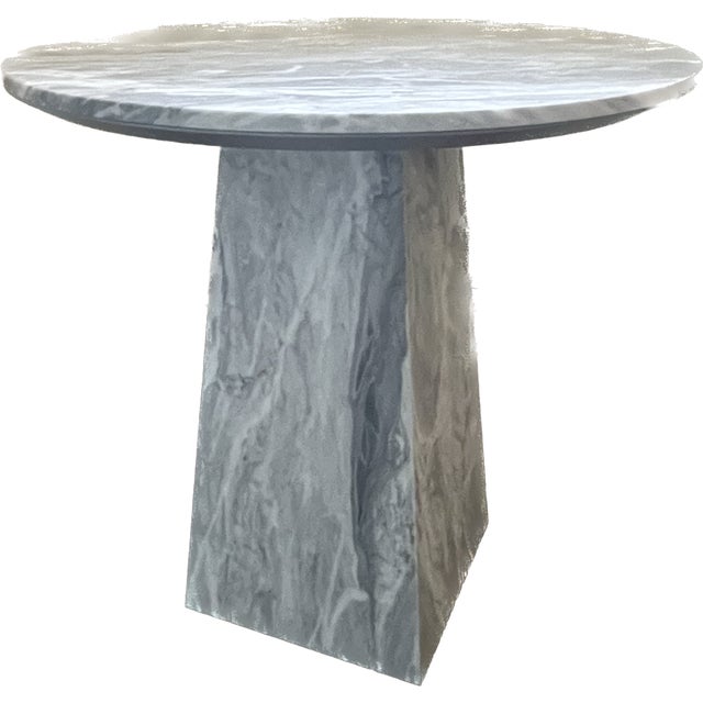 Contemporary Bardiglio Round Marble Table For Sale - Image 3 of 6