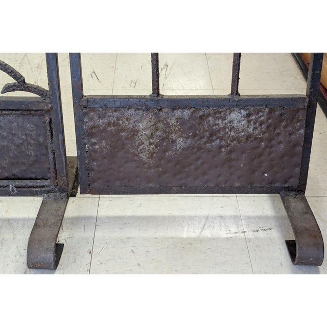 Late 20th Century Hand-Forged Iron Three-Panel Divider/Floor Screen For Sale - Image 5 of 12