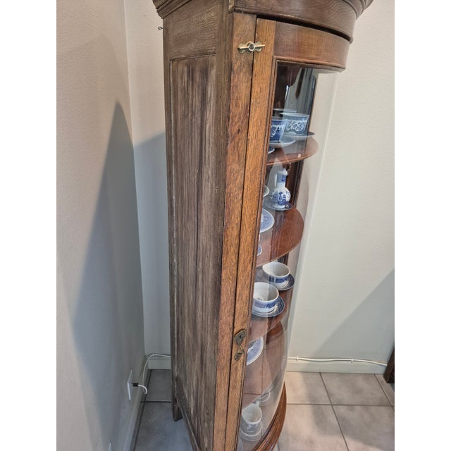 Antique Oak Corner Curio Cabinet For Sale - Image 11 of 13