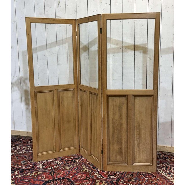 Antique 19th Century English Folding Screen with Pine Doors For Sale - Image 9 of 10