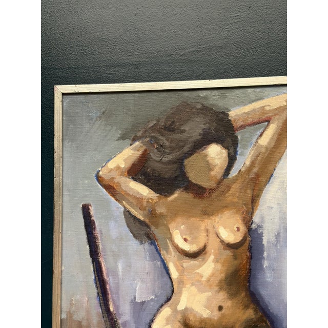 Sven Erik Lund, Model on Chair, Nude, 1950s, Oil on Canvas, Framed For Sale - Image 17 of 18