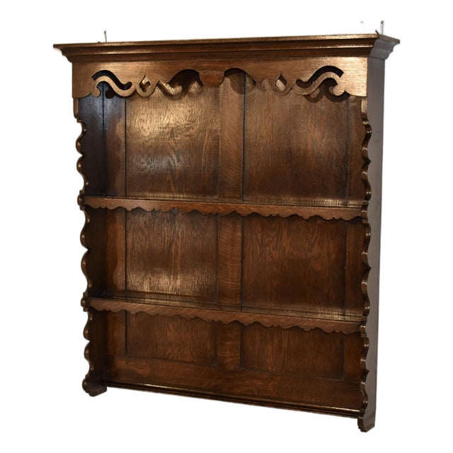 Late 19th Century English Oak Wall Shelf For Sale