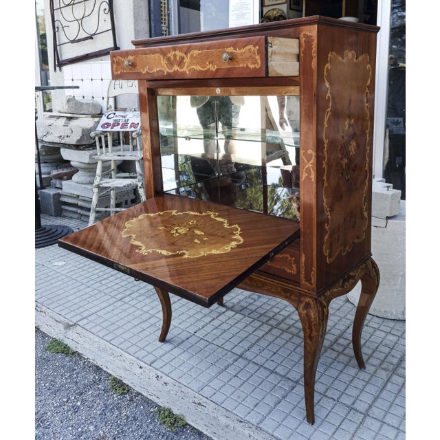 Mobile bar fore secretaire inlaid wood and glass and mirrors category beliefs and buffet style 70 years dimensions: height...