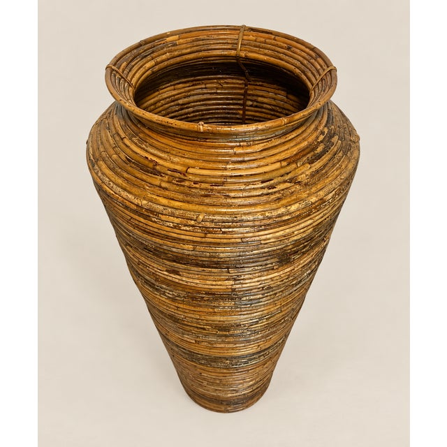 Vintage Italian Pencil Reed Floor Vase For Sale - Image 11 of 11