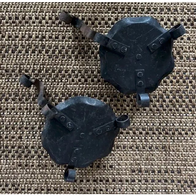 Antique Cast Iron Candle Holders For Sale - Image 4 of 5