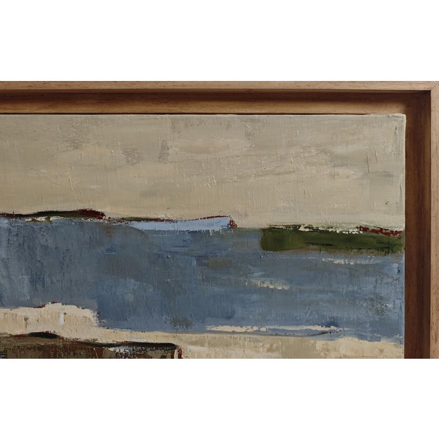 Geography of the Shores, Contemporary Abstract Landscape Oil Painting, Framed by Sophie Dumont For Sale - Image 6 of 11
