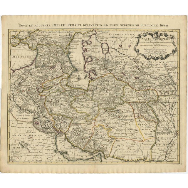 Paper Antique Map of the Persian Empire, 1742 For Sale - Image 7 of 12