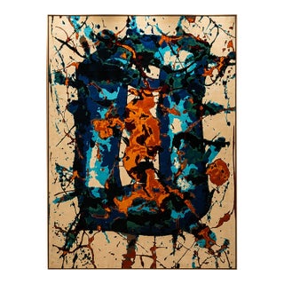 Tapis Sam Francis Sf-312 – Pièce Unique – Noué Main – Laine Soyeuse Sur Coton – Dimensions 205 X 290 Cm (81 X 114 In) For Sale