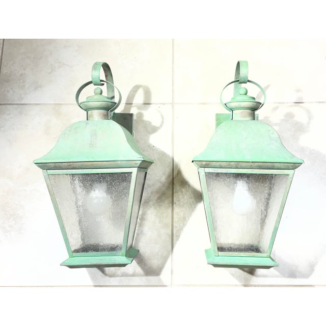 Pair of Vintage Solid Brass Lanterns - Timeless Elegance for Your Home For Sale - Image 11 of 13