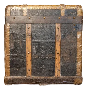 Early 20th-Century French Travel Trunk with Brass Hardware