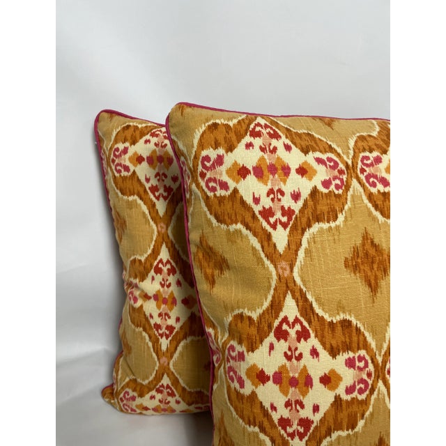 Fabricut Inc. Fabricut Ikat Esc Brown Pillows - Pair For Sale - Image 4 of 13