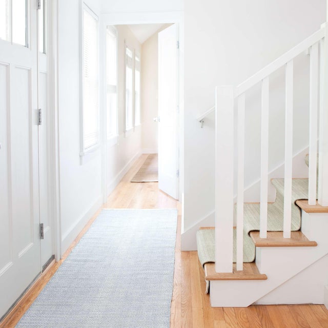 Contemporary Dash & Albert by Annie Selke Herringbone Ocean Woven Cotton Rug, 8' x 10' For Sale - Image 3 of 6