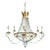 Custom Made "Flynn" White Painted and Gold Leaf Six Arm Chandelier With Crystal Draping For Sale