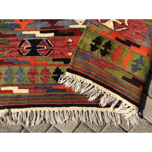 Textile Vintage Turkish Kilim Rug - 52" X 62" For Sale - Image 7 of 8