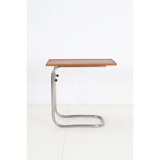 Mid-Century Modern Mid-Century Danish Adjustable Teak and Tube Steel Side Table, 1960s For Sale - Image 3 of 14