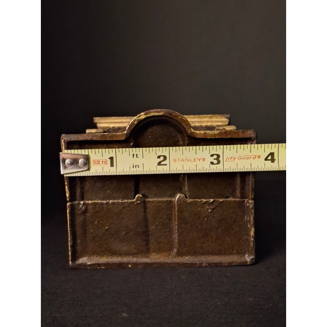 Antique Cast Iron Roof Bank J&e Stevens Architectural Building Still Coin Savings Bank Gold Paint C. 1890 For Sale - Image 17 of 18