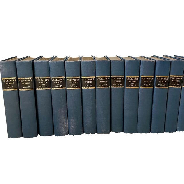 The 21-volume set of the works of Voltaire, published by E. R. Dumont in 1901 in New York, includes the complete...