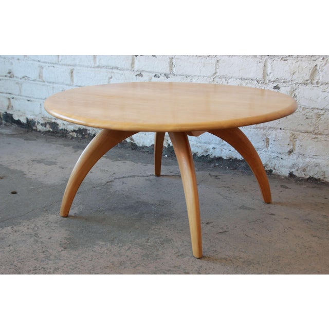 Heywood Wakefield MidCentury Modern Wishbone Lazy Susan Round Coffee
