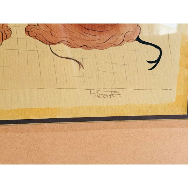 Drawing/Sketching Materials Vintage 1970s Asian Hand-Colored Pencil Drawing “Honey” by Piacente For Sale - Image 7 of 10