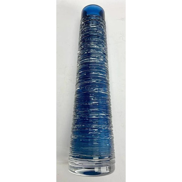 Glass Vintage Swedish Textured Glass Vase from Bengt Edenfalk, 1960 For Sale - Image 7 of 9