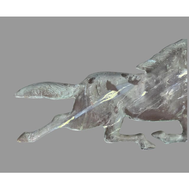 Vintage Embossed Metal Figural Running Horse Weathervane For Sale - Image 4 of 9