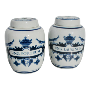 Pair of Delft Apothacary Jars- A Pair of 2