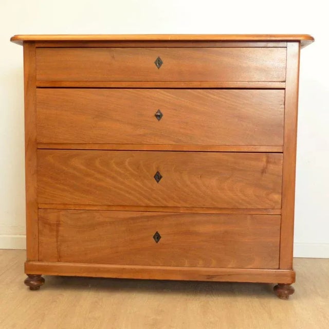 Brown Antique Biedermeier Chest of 4 Drawers For Sale - Image 8 of 11