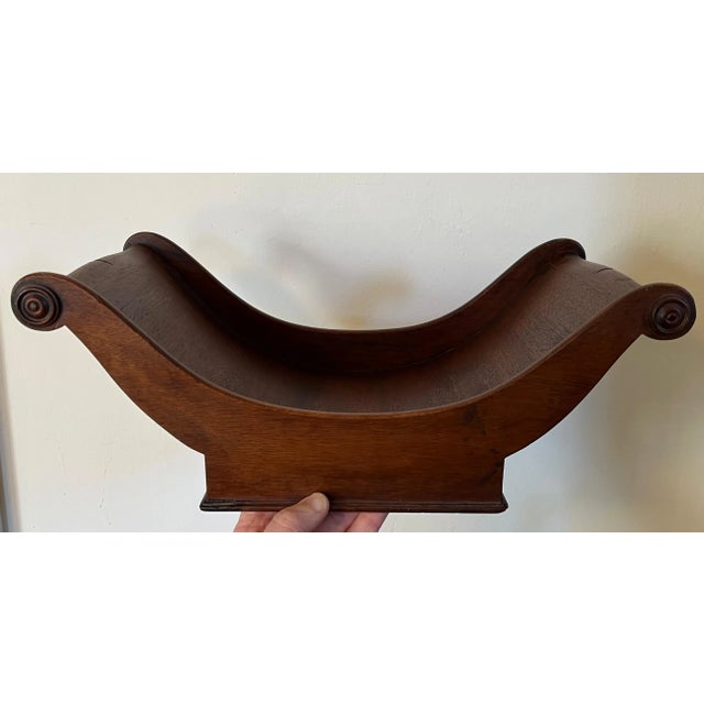 Early 20th Century Mahogany Cheese Sleigh, Bread Basket Tray or Table Centerpiece for Displaying Fruit For Sale - Image 5 of 12