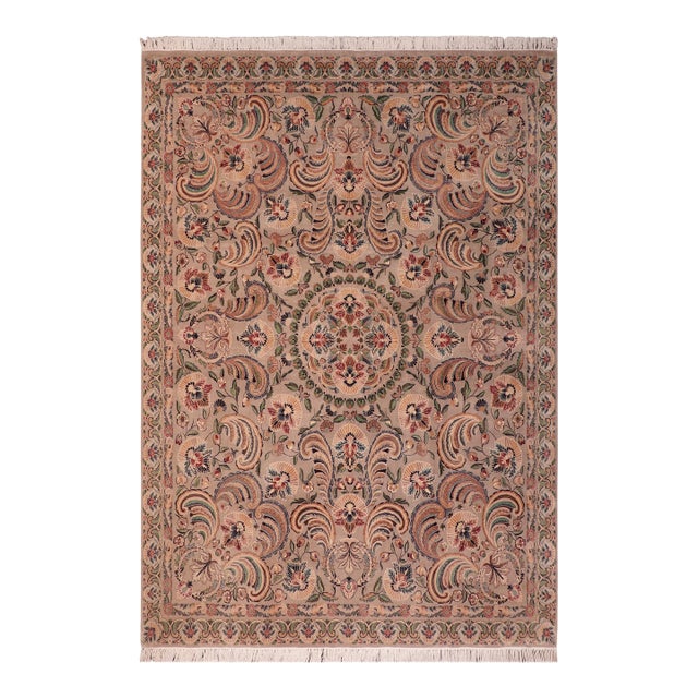 One of a Kind Floral Pak-Persian Gray/Tan Wool Rug - 8'1'' X 10'4'' For Sale