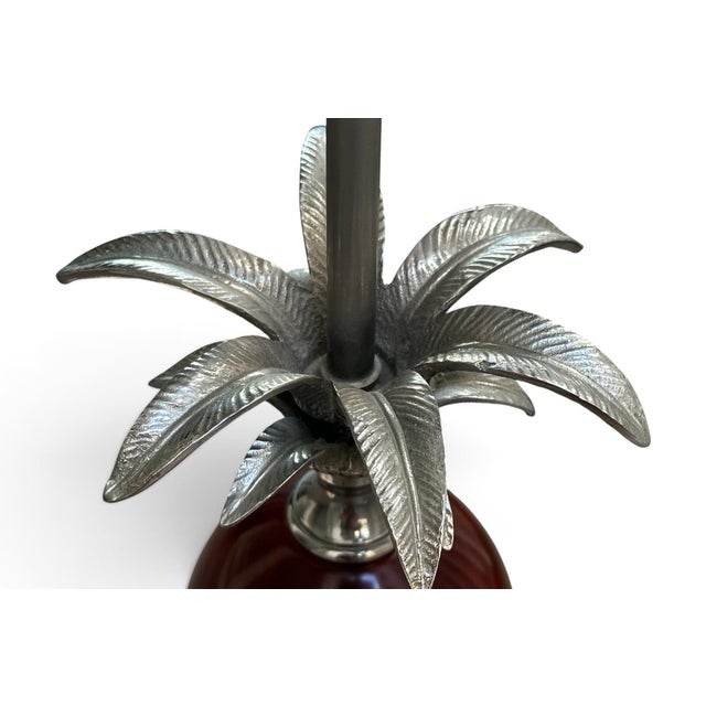 Metal Vintage Pineapple Table Lamp in Chromed Brass and Amber Bakelite, 1970 For Sale - Image 7 of 11