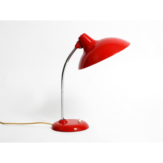 Mid-Century Modern Red Metal Table Lamp Model 6786 from Kaiser Idell, 1960s For Sale - Image 3 of 18