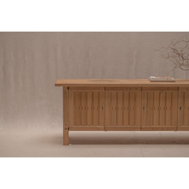 Brutalist Architectural Oak Sideboard, 1970 For Sale - Image 4 of 18