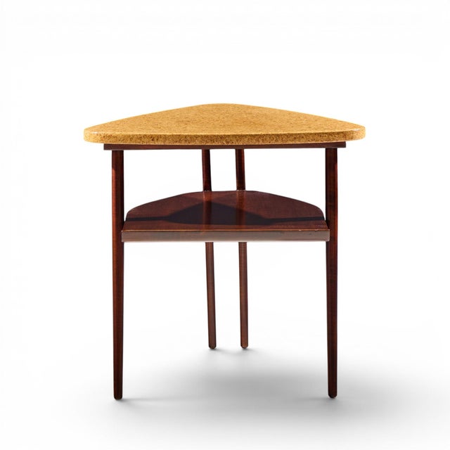 Mid 20th Century Paul Frankl for Johnson Furniture Mid Century Cork and Mahogany Side End Table For Sale - Image 5 of 9