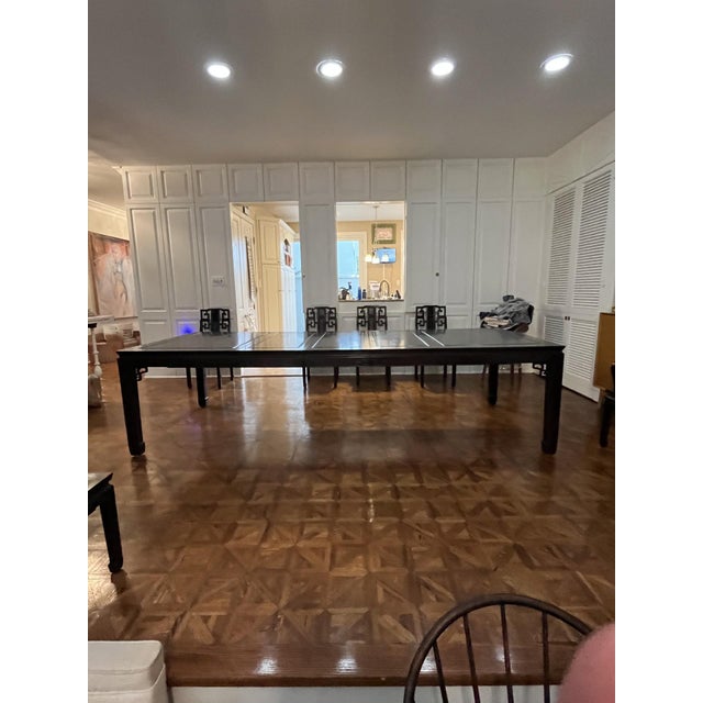 Chinese Long Rosewood Dining Table, 10 Chair Set, and Matching Table Pad Set of 20 For Sale - Image 3 of 14