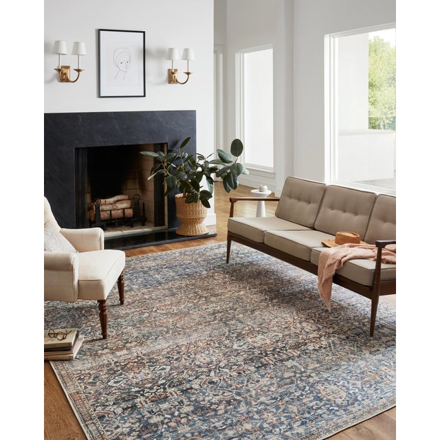 2020s Chris Loves Julia x Loloi Jules Denim / Spice 2'-6" x 7'-6" Runner Rug For Sale - Image 5 of 5